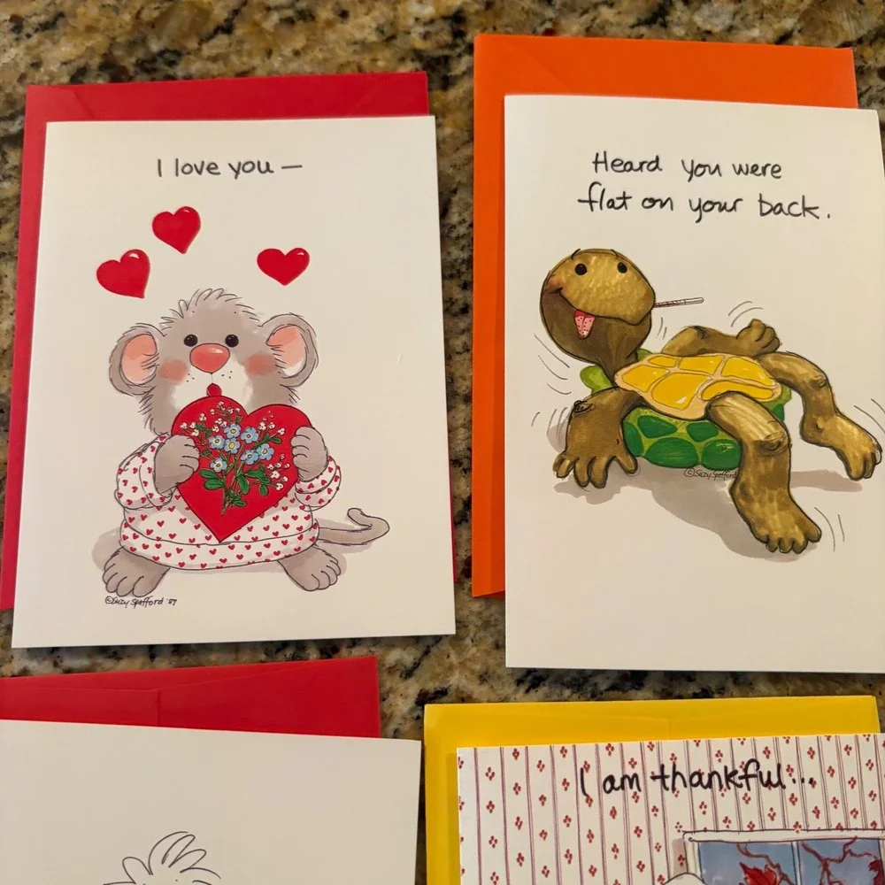 12 Suzys Zoo Greeting Cards Get Well Holidays Current 1980s with Envelopes